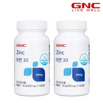 [지앤씨] [GNC] 아연 30 (100정) 100일분 x2병_48042x2, 상세 설명 참조, 상세 설명 참조