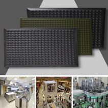 산업 공장 우레탄 발 방진 충격 피로방지 안전매트, 블랙ㅡ40x40