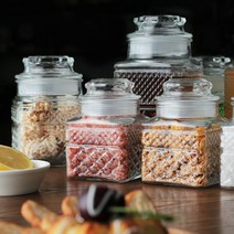 레트로 견과류병 캔디통 과일청 앤틱 유리 공병 3size, 500ml, 1개