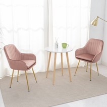 노아가구 벨벳의자 골드체어, 루비벨벳의자2P핑크