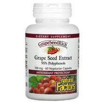 네추럴팩터스 그랩씨드리치 포도씨 추출물 100mg 60베지 캡슐, 1개, 기본
