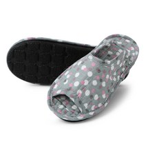 키키디 여성용 힐링 쿠션 실내화, 그레이도트