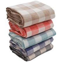 데코탑 체크 선염 면 린넨 원단 5컬러 17수 천 내추럴 3센티 고방 홈패션 제작용, 민트