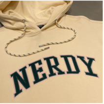 NERDY 트렌디한 레터링 자수 맨투맨 커플 맨투맨 남여공용 세트 트레이닝복