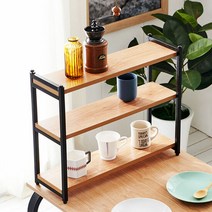 소품 수납 정리선반 진열대 블랙 비트 3단선반 주방, 단품