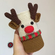 루돌프 텀블러 가방 diy 보틀 커버 백 크리스마스 선물 만들기, 재료 + 뜨개도구