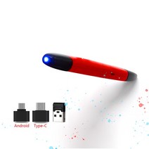 버티컬마우스 블루투스 무선 마우스PC 및 노트북 마우스에 적합한 무선 펜 개성 있는 세로 펜 모양 스타일, 01 Blue light red, 한개옵션1
