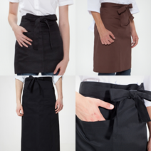 멋있어 반앞치마 하프 앞치마 허리형 일식 제과제빵 가벼운 홀서빙 커피숍 미니 무지 까페, 3 허리형 롱 앞치마, 블랙