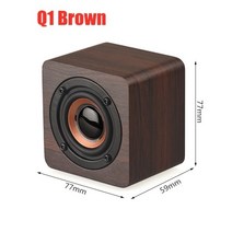 나무 사운드 바 블루투스 스피커 음악 음향 시스템 20W HIFI 스테레오 음악 서라운드 LED 디스플레이 FM 라디오와 야외 스피커 캠핑스피커, Q1 브라운
