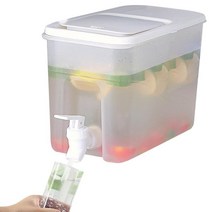 식혜디스펜서 음료수 디스펜서 냉각 음료 디스펜서 4L 음식 등급 파티용 대용량 냉수 투수 과일, 한개옵션0