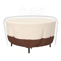 파티오 가구 커버 튼튼한 원형 테이블 커버(깊이 152.4cm x 높이 71.1cm(62인치 28인치)) 야외 다이닝 및 커피 베란다 잔디 테이블 의자용 방수 내후성 자, DIA 84*28 inch