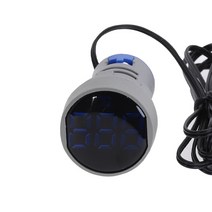 라운드 LED 조명 디스플레이 온도계 22mm 미니 디지털 온도 측정기 표시기 AC 50-380V 220V -20-12039C 1m 센서 포함, [03] 파란