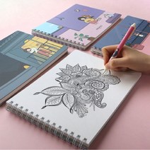 손그림 아트 드로잉 스프링 스케치 노트 260x185mm 랜덤