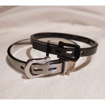 노블린 써지컬 스틸 블랙 실버 명품 무광 벨트 뱅글 우정 커플 각인 팔찌 커플템 우정템 선물