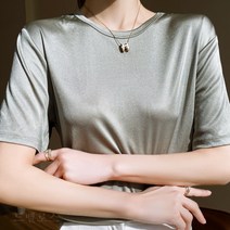여성 화이트 여름 반팔 새틴 블라우스 좋은원단 출근룩 하객룩