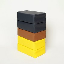 조브라운 국내생산 찜질방 베개 황토 사각 블럭 쿠션, 인조가죽, 초코