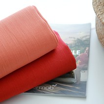 린넨(대마)무지(2색) KD-52 _ 5수 정도의 두꺼운 린넨원단, 레드