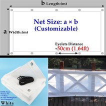 조립식수영장그늘막 컨테이너 간이 야외 수영장 사용자 정의 두꺼운 HDPE 발코니 개인 정보 보호 울타리 메쉬 안티 자외선 태양 그늘 그물 천막 가든 스크린, White+1x3m
