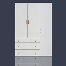 웰튼 이안1200하이글로시 장롱셋트 하이그로시서랍옷장셋트, 화이트-3서랍장롱+도어옷장
