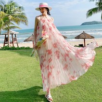 티클로젯 여름 비치 플리츠 주름 링클 끈나시 원피스