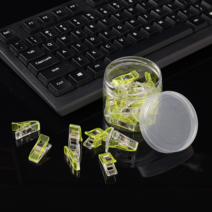 비투비월드 튼튼한 미니 사무용 클립 25p세트 투명 스텐 서류집게