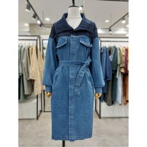 [오프리미츠] [W몰 ] 카라배색벨트데님원피스 B22OP2907