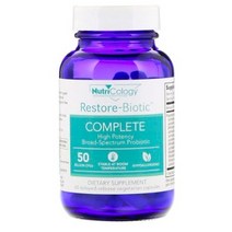 뉴트리콜로지 리스토어-바이오틱 컴플리트 하이 포텐시 브로드-스펙트럼 프로바이오틱 500억 CFUs 딜레이드 릴리즈 베지테리안 캡슐, 60개입, 5개