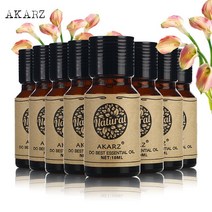 AKARZ 가치 식사 수선화 오레가노 당근 씨앗 캐스터 아르간 네롤리 벚꽃 로즈 우드 에센셜 오일 10ml x 8