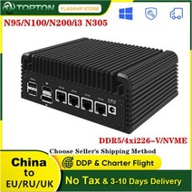 팬리스 방화벽 소프트 라우터 미니 PC Proxmox ESXi 호스트 서버 인텔 i3 N305 N200 N100 DDR5 4800MHz 4xi226V 2.5G LAN 12 세대, CHINA, Intel N95 + EU, 8GB DDR5 128GB NVMe