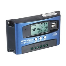 태양광 태양열 컨트롤러 충전 태양전지 MPPT 솔라 충전 컨트롤러 듀얼 USB 스마트 LCD 스크린 출력 12V/24V, 01 Black_02 40A