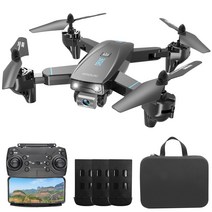CSJ S173 WiFi FPV 4K 카메라 RC 드론, 듀얼 카메라+배터리 3개