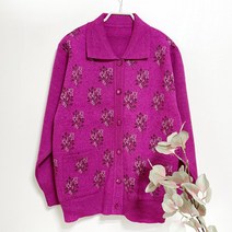 국민할매 엄마옷 할머니옷 금사 부케 카라 니트 가디건[MMS_C5] 할머니세타 스웨터 니트 봄 가을 겨울 요양원옷