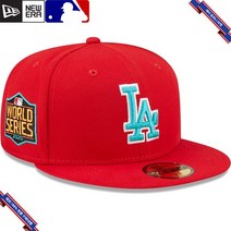 [미국정품] 801067 스냅백 캡모자 MLB [LA 다저스] 뉴에라 2020 World Series Teal Undervisor 59FIFTY Fitted Hat - Scarle