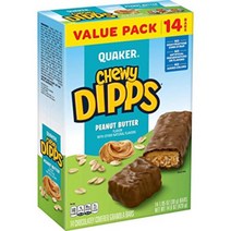 Quaker 퀘이커 츄이 딥스 초콜릿 그래놀라 바 땅콩 버터 14개입, 1팩