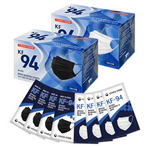 (2박스) 제이와이황사방역마스크 KF94, 50개입, 2개, 검정색+흰색