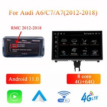 안드로이드오토 카플레이 모니터 Bonroad-9 인치 자동차 안드로이드 멀티미디어 플레이어 아우디 A6 C7 A7 2012-2018 차량 라디오 GPS 네비게이션 터치 스크린, 1.64G RMC - Eight Core