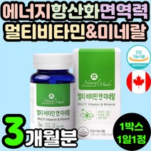 활력 에너지 항산화 면역력 부모님 멀티 복합 종합 비타민 미네랄 캐나다 식약처 인증 온가족 피로 기력 회복 뼈건강 50대 60대 중년 남성 여성 무기질 70대 어르신 영양제 추천