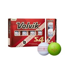 볼빅 2021 투어 에스포 포커스 삼선 라인 TOUR S4 V-FOCUS 골프공/화이트/옐로우/로고볼인쇄, 화이트