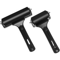 고무 롤러 2 (6 & 10cm) 잉크 브래지어 롤러 인쇄 배경 화면 블록 인쇄 스탬핑에 적합, 검정