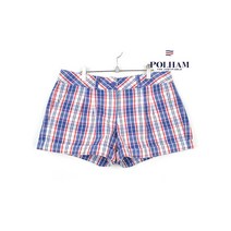 빈티지/ 폴햄 반바지/여성28/면스판/팬츠/체크/2263y1