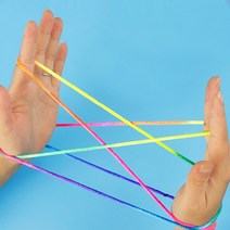 알록달록 무지개색상 실뜨기 놀이 실 집중 창의력도움, 1개