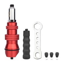 Electric Rivet Gun 2.4mm-4.8mm rivet nut gun drill adapter Cordless riveting tool Insert Nut Pull Ri, Metal Red