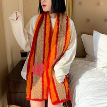 고급밍크 밍크털 스카프 여 패션 컬러링 하트 커스텀 밍크 짜임 숄 촘촘한 공예 넥워머 겨