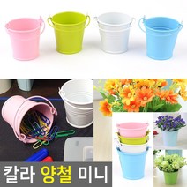 칼라 양철 미니 화분 블루 화분케이스 양철통화분 화분키우기세트 레몬키우기세트 화분갈이, 그린