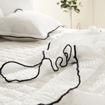 뱀부 시어커서 홑겹이불 화이트 연그레이 블루 핑크