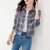 패션고리 여성 카라넥 단추 긴소매 숏 자켓 W625