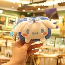 Sanrio-시나모롤 플러시 지갑 열쇠 고리 귀여운 마이 멜로디 이어폰 펜던트 소녀용 액세서리, [03] ZMA277-3