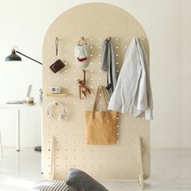 원룸 북유럽 아치 가벽 경량 칸막이 낮은 파티션 거실, 화이트오크색 스크린 160x80cm