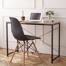 다용도 책상 좁은 작은방 1인용 철제 조립식 간이 원룸 공부 100cm 일자형, 화이트