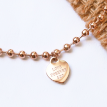 MOOLDN 520 하트 펜던트 무변색 써지컬스틸 볼 체인 팔찌